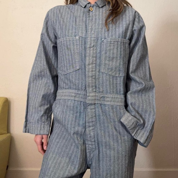 Vintage 40s / 50s Union Made Striped Coveralls - Picture 8 of 8